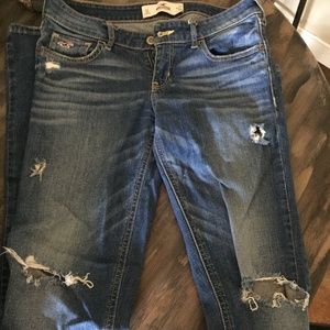 Hollister Co dark denim, with rips